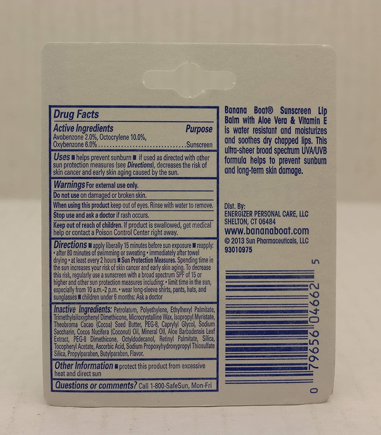 Banana Boat Spf#45 Lip Balm Sunscreen 0.15 Ounce (10 Pieces)