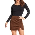 thumbnail image 1 of Falda de cintura alta para mujer, corte A ajustado, minifalda, falda corta, 1 of 5