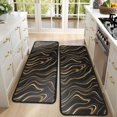 thumbnail image 4 of Kitchen Rugs Sets Of 2,Black Gold Marble Pattern Anti Fatigue Kitchen Mat Rugs Non Slip Washable,Decorative Kitchen Floor Mats for Kitchen,Sink,Laundry,17"x47"+17"x47", 4 of 5