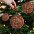 thumbnail image 5 of chaungfeng Yarn Christmas Balls, 6-Pack Plastic Christmas Tree Ornaments, for Festive Decor, Gift Giving, Party Display, 5 of 6