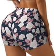 thumbnail image 2 of Kdxio Leaves Flower Print Workout Shorts for Women Seamless Soft Smooth Gym Yoga Scrunch Active Shorts, 2 of 9