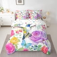thumbnail image 2 of Feelyou Hummingbird Flower Women Bedding Comforter Set 7pcs, Chinese Queen Bedding Sets, 2 of 8