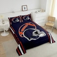 thumbnail image 4 of Erosebridal American Football Comforter Set Queen Size Rugby Games Bedding Set Sport Arena Deep Purple Orange Comforter Sports Theme Quilt Set, 4 of 7
