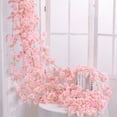 thumbnail image 3 of Morttic 1PC Artificial Cherry Blossom Flower Vines Hanging Silk Flowers Garland for Wedding Party Home Decor, Pink, 3 of 6