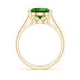 thumbnail image 2 of ANGARA Lab Grown 4.51 Ct Oval Solitaire Emerald Cocktail Ring for Women in 14K Yellow Gold (Size-12x10mm) | May Birthstone, Birthday, Anniversary, Jewelry Gift for Women | Lab-Grown Emerald Ring, 2 of 9