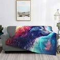 thumbnail image 2 of Yiaed Starry Multicolored Wolf Print Blanket Throw Blanket Soft Cozy Flannel Blanket for Home Bed Sofa Couch Chair-40"x30", 2 of 6