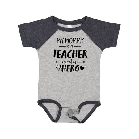 

Inktastic My Mommy is a Teacher and a Hero Gift Baby Boy or Baby Girl Bodysuit