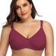 thumbnail image 1 of Plus Size Bras for Women Underwire Bra no Pad Thin Unlined Lingerie Plain Underwear Cup C D E F, 1 of 14