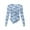 Blue Butterfly Tie Dye, variant on Cowboy Horse Cactus Hat Flower Print Women's Going Out Y2K T Shirts Long Sleeve Round Neck Fitted Tee Stretchy Blouse Trendy Asymmetrical Tops, Size M
