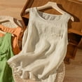 thumbnail image 4 of Woman Tank Top Summer Tanks for Women Casual Tank Top for Women Linen Tank Tops for Women Womens Sleeveless Blouse Summer Cotton and Linen Camisole Sleeveless Solid Color Casual T-Shirt Camisole, 4 of 4