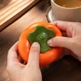 thumbnail image 4 of Persimmon Vaseline Squishy Toy, Orange Persimmon Stress Ball with Green Calyx, Jelly Filled Squeeze Fidget Toy, Stress Relief Sensory Toy for Kids Adults, Fruit Desk Decor Gift, 4 of 6