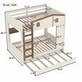 thumbnail image 2 of Harper & Bright Designs Full over Full Bunk Bed with Trundle and Storage Shelves, Solid Wood Bunk Bed Frame with Stairs and Hooks, Beige+Natural, 2 of 11