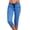 Blue womens pants, variant on up to 60% off Gifts wycnly Capris for Women Casual Elastic Waist Drawstring Stretchy Cropped Pants Plus Size Solid Slim Sports Workout 3/4 Trousers with Pocket Black l