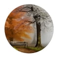 thumbnail image 4 of WYYP Autumn Leaves Round Tablecloth Outdoor Fitted Waterproof 100% Polyester Fiber White, 4 of 8