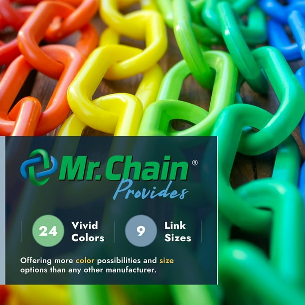 1 Inch x 25 Feet Blue Plastic Safety Chain - Walmart Business Supplies
