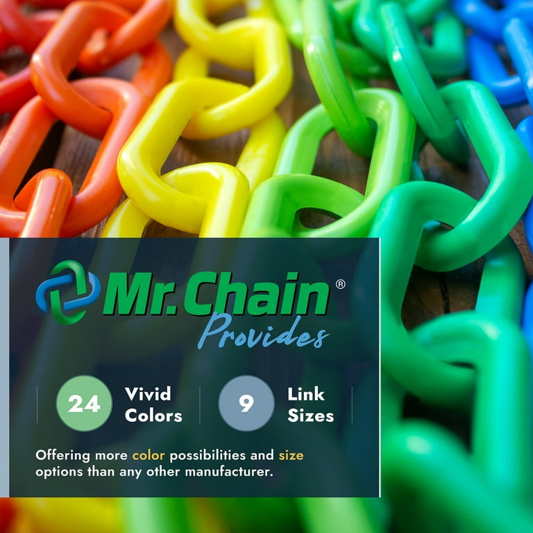 3-inch Plastic Chain, Turquois