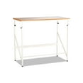 thumbnail image 3 of Safco Standing Height Adjustable Desk, Walnut/Black Office Desk, Gaming Station, Craft Table, 3 of 8