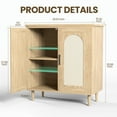 thumbnail image 3 of Danolapsi Sideboard Buffet Kitchen Storage Cabinet with Rattan Decorated Doors,Solid Wood Feet,Cupboard Console Table,Cabinet with Ample Storage Space,Liquor / Accent Cabinet for Living Room,Hallway, 3 of 7