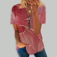 thumbnail image 2 of Dyegold Summer Tops for Women 2023 Trendy, 2023 Summer Tops for Women Work Casual Zip Striped Tie Dye Tshirts Short Sleeve V Neck Tunic Tops Casual Basic ​Tops, 2 of 5