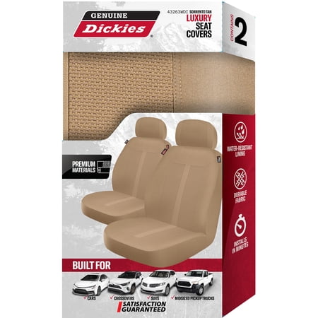 GENUINE DICKIES 2 PIECE SORRENTO UNIVERSAL CAR SEAT COVERS, TAN
