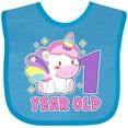 thumbnail image 3 of Inktastic 1 Year Old with Cute Unicorn Birthday Girls Baby Bib, 3 of 4