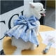 thumbnail image 1 of Arneses de vestir para perros pequeños, niñas, cachorros, gatos, conejitos, ropa de conejo, ropa a cuadros para mascotas, gatos, vestidos con lazo para perros con correa para chihuahua, azul, XXL, 1 of 5