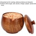 thumbnail image 3 of Salt Box Solid Wood Seasonings Storage Container with Lid, Kitchen Sugar Bowl Round Spice Cellar for Salt Sugar Pepper(Brown), 3 of 8