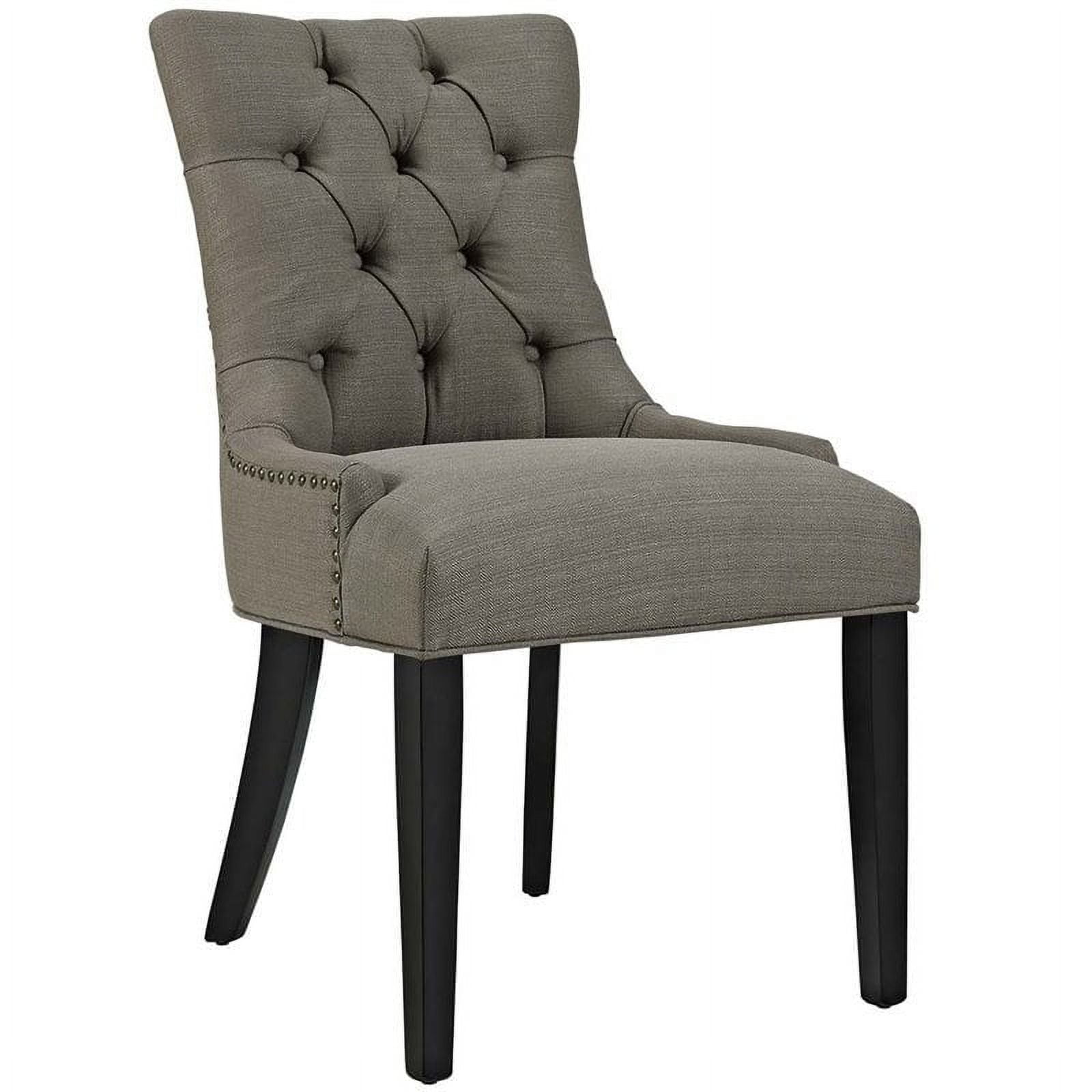 Modway Regent 20.5" Tufted Fabric and Solid Wood Dining Chair in Granite Gray