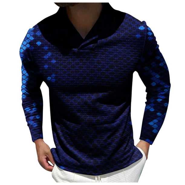 Tops para hombre Camisas Blusas Elegantes Camisas casuales de manga larga Moda Cuello vuelto Camiseta Otoño Impresión Sweartshirt Odeerbi ODB-5