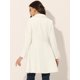 thumbnail image 3 of Abrigo de Invierno con Solapa para Mujer Abrigo con Doble Botonadura blanco S, 3 of 5