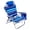 Blue Stripes, variant on Sunnyfeel Low Beach Chair 5 Position Lay Flat, Portable Lightweight Folding Backpack Chair with Cooler Bag, Blue