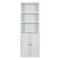 thumbnail image 4 of 81'' Tall Display Cabinet with 2 Doors & 3 Open Shelves, Rustic White Freestanding Storage Bookcase for Kitchen Pantry, Home Office, Living Room, 4 of 7