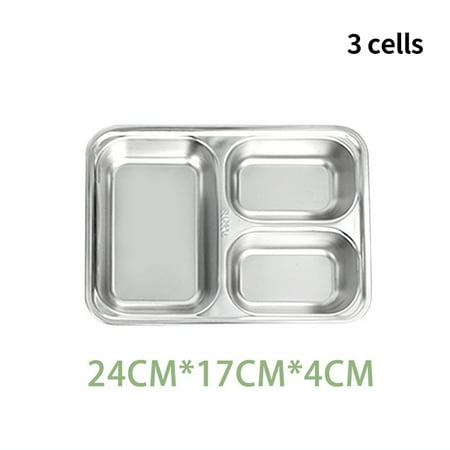 

Goodhd School Mess Hall Stainless Steel Divider Plate Lunch Container
