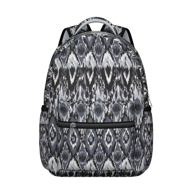 Symmetrical Rustic Tribal Style School Bag, Waterproof Oxford Cloth, Adjustable Straps, Comfortable Padding, Large Capacity Backpack for Outdoor, School, Travel, and Sports Use