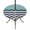 Navy blue turquoise, variant on Round Outdoor Tablecloth with Umbrella Hole and Zipper, Black Chevron Tablecloth with Elastic Waterproof, Geometric Navy Blue White Sea Wavy Striped Patio Table Covers for 31" - 35" Pool Tables