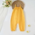 thumbnail image 3 of Favoffer Little Girls Jumpsuit Solid Color Loose Fit Straps Design Casual One Piece Bottoms Cute Romper for Infant Daily Wear 6M-3Y, 3 of 6
