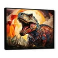 thumbnail image 2 of Designart "Geometric Rendering of a Prehistoric Dinosaur Legacy I" Animals Floater Framed Canvas Print, 2 of 7