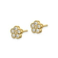 thumbnail image 3 of 1/2 Carat (Ctw D-E-F, VS2-SI1) Lab Grown Diamond Floral Post Earrings in 14K Yellow Gold for Women, 3 of 5