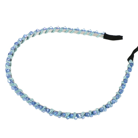 Vocoste 1 Pcs Hairband for Women Rhinestone Hair Hoop Headband Blue 0.24 Inch Wide