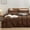Cocoa Brown, variant on BESTOUCH Duvet Cover Set King Size 100% Washed Cotton Linen Feel Comfortable Soft Lightweight 3 Pcs Off White