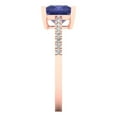 thumbnail image 3 of Clara Pucci 14K Rose Gold Solid Gold Tanzanite Solitaire with Accents Anniversary Ring for Women - 1.62 cttw Princess Cut, 3 of 8