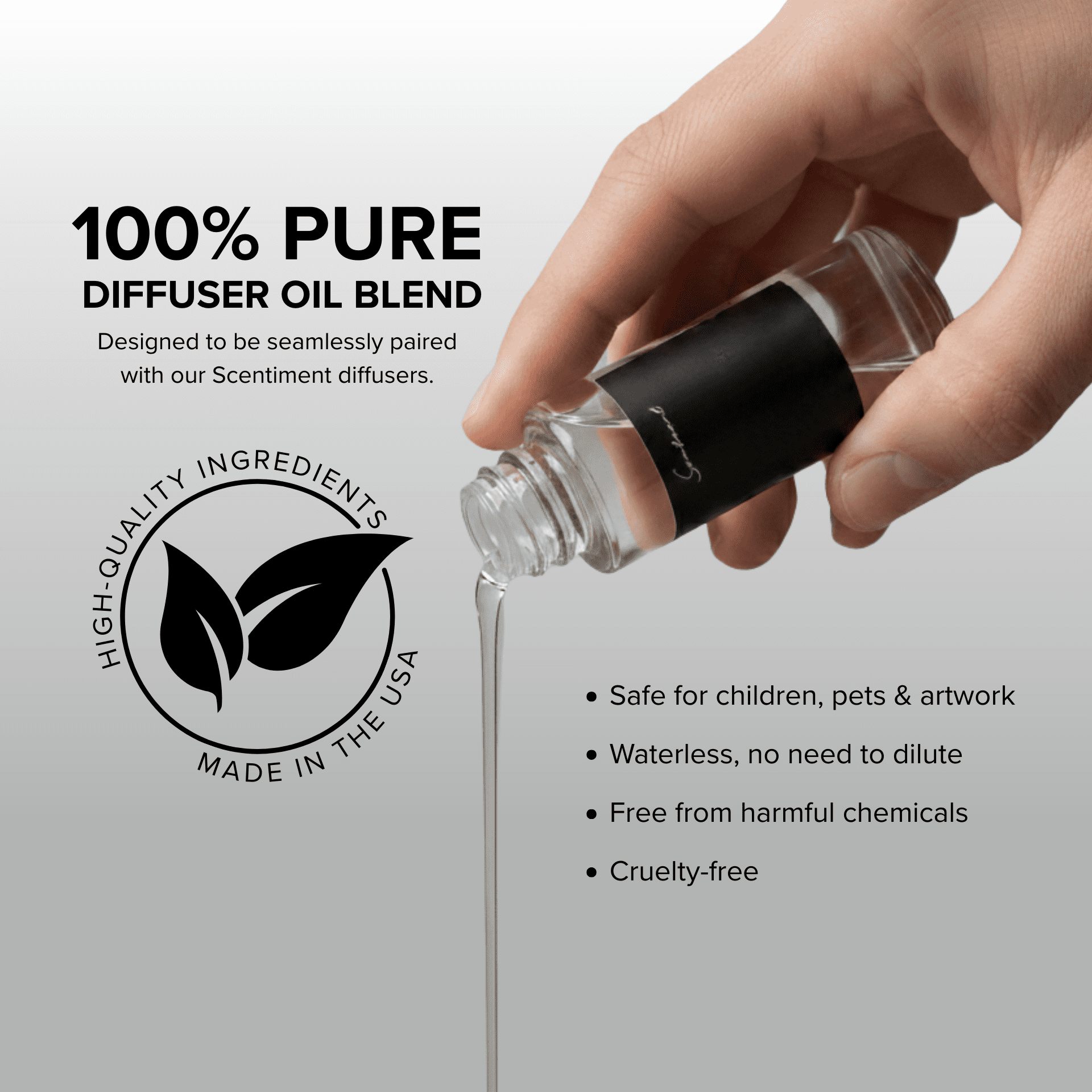 Scentiment The One Fragrance Oil – 50ml | Luxury Aromatherapy Diffuser Oil | Notes of Cardamom, Leather, Lemon, Cinnamon & Sandalwood