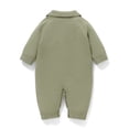 thumbnail image 3 of YIXPOH Newborn Baby Knit Romper Long Sleeve One Piece Bodysuit for Boys Girls Soft Breathable Knitwear 0-1 Months Light Green, 3 of 9