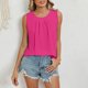 thumbnail image 1 of Xuyuer Womens Chiffon Tank Tops Crewneck Loose Fit Basic Casual Solid Color Spring Summer Sleeveless Shirts Blouse, 1 of 5