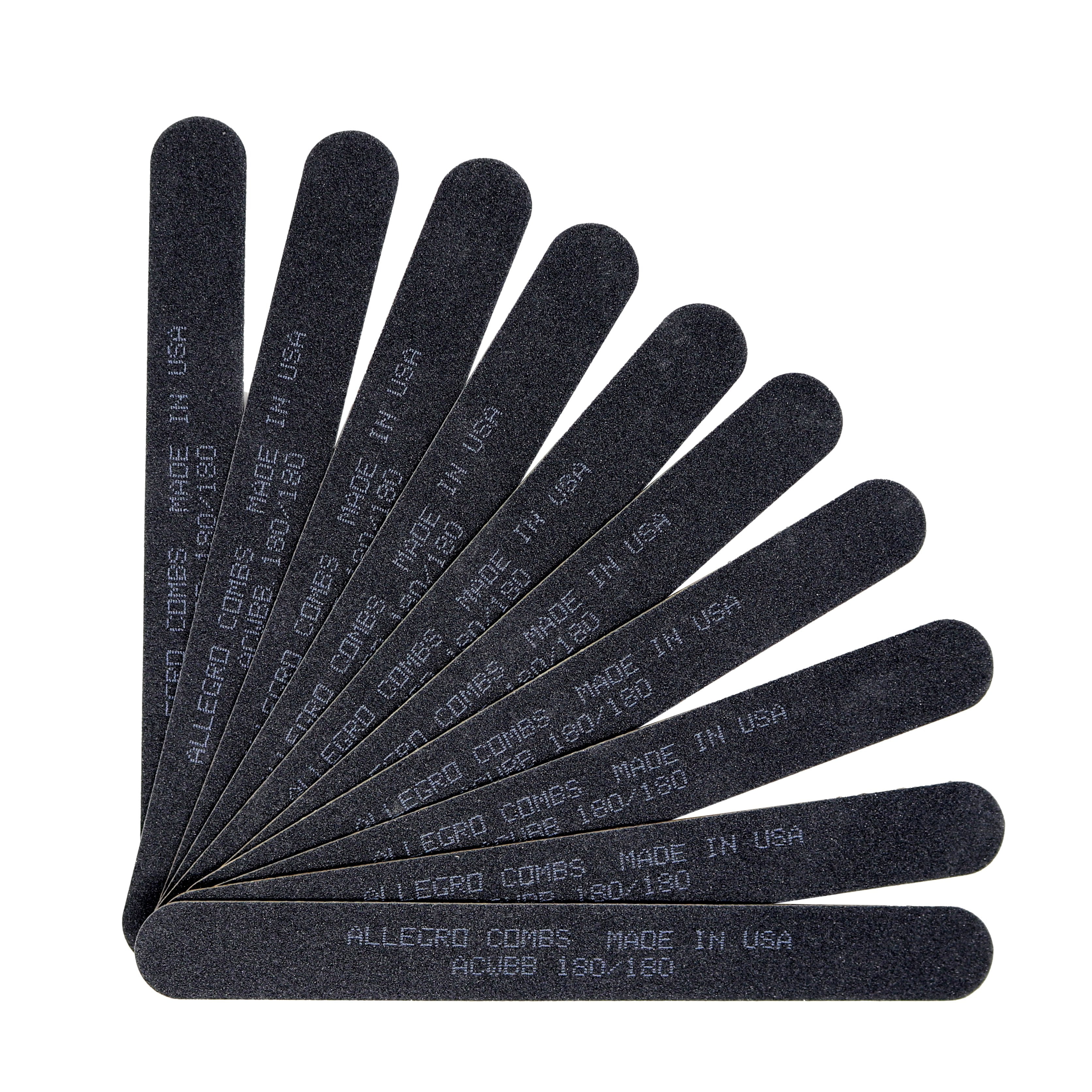 Mom hue client Allegro Combs 7 In. Nail Files Double Sided Wooden Emery Boards For Natural  and Acrylic Grit 180 Black USA. 10 Pcs. - Walmart.com