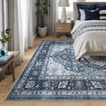 thumbnail image 2 of Bloom Rugs Washable Non-Slip 8x10 Rug - Blue Traditional Oriental Area Rug for Living Room, Bedroom, Dining Room, and Kitchen - Exact size: 8' x 10', 2 of 9