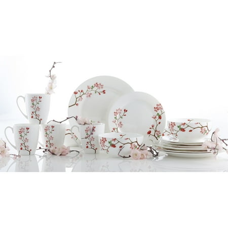 Roscher 16-piece Cherry Blossom Bone China Dinnerware Set - Walmart.com Roscher 16-piece Cherry Blossom Bone China Dinnerware Set - Walmart.com