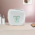 thumbnail image 5 of Unique Bargains 1 Pc Letter V Pattern Makeup Bag for Travel White Corduroy, 5 of 6