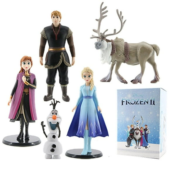 Disney Frozen Princess Elsa Anna Olaf Reindeer Decoration Set Toy Action Figures Cake Decoration Queen Model Toys Gift