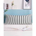thumbnail image 2 of Black Striped Body Pillow Covers, Black White Stripes Farmhouse Soft Bed Throw Pillowcases Breathable Cooling Long Lumbar Body Pillow Sham Cover for Bed Sofa 20''x54'', 2 of 7